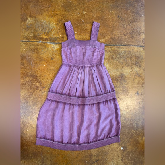 Anthropologie E by Eloise silk and sweater babydoll tank dress in mauve medium - Picture 2 of 11